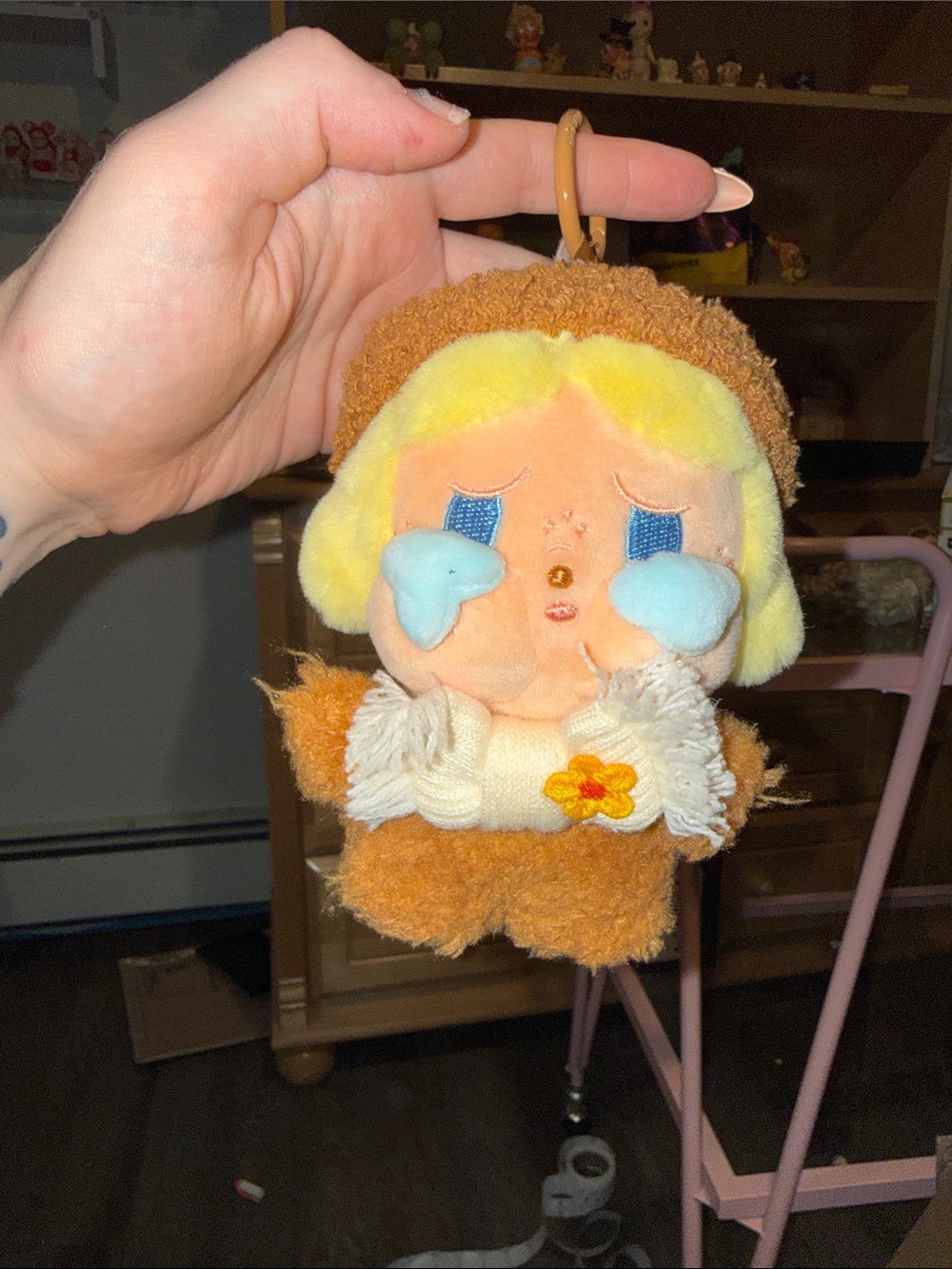 Plush Kids Bath Toy - Brown & Yellow Soft Squeaky Doll